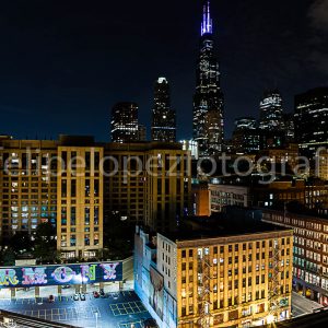 Fotografía nocturna skyline Chicago. Venta fotografia nocturna