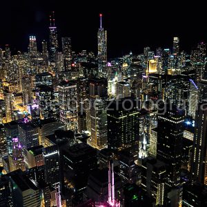 Skyline Chicago nocturno. Venta fotografia paisaje