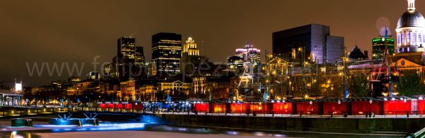 Edificios luces cielo nocturno. Skyline Old Port.